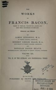 Cover of: The  works of Francis Bacon by Francis Bacon