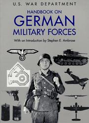 Cover of: Handbook on German Military Forces by United States Department of War
