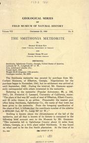 Cover of: The Smithonia meteorite