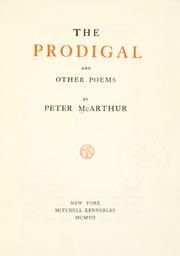 Cover of: The prodigal, and other poems