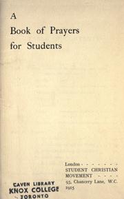Cover of: A book of prayers for students.