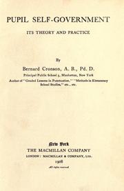 Cover of: Pupil self-government, its theory and practice.