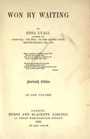Cover of: Won by waiting by Edna Lyall