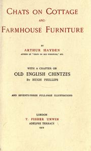 Cover of: Chats on cottage and farmhouse furniture ... by Arthur Hayden