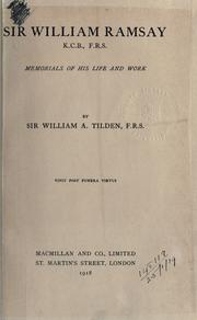 Cover of: Sir William Ramsay: memorials of his life and work.