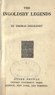 Cover of: The Ingoldsby legends. by Thomas Ingoldsby