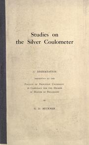 Studies on the silver coulometer .. by Garrett Davis Buckner