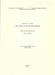 Cover of: A half century in food and wine technology by W. V. Cruess