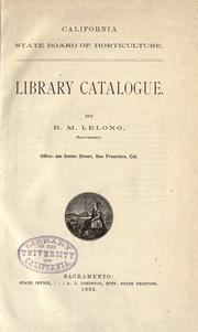 Cover of: Library catalogue by California. State Commission of Horticulture.