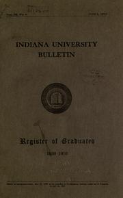 Cover of: Register of graduates, 1830-1910.