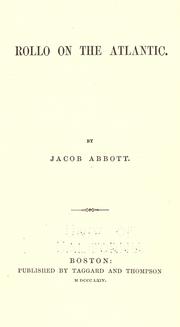 Rollo on the Atlantic by Jacob Abbott