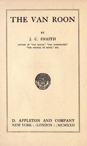 Cover of: The Van Roon by J. C. Snaith