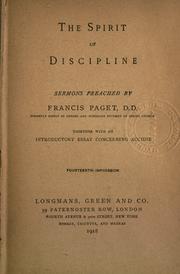 The spirit of discipline by Francis Paget