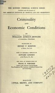 Cover of: Criminality and economic conditions. by Willem Adriaan Bonger