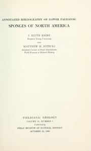 Cover of: Annotated bibliography of Lower Paleozoic sponges of North America by J. Keith Rigby