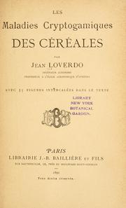 Cover of: Les maladies cryptogamiques des c©♭r©♭ales by Jean Loverdo