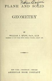 Cover of: Plane and solid geometry by William J. Milne