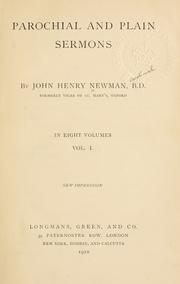 Cover of: Parochial and plain sermons. by John Henry Newman