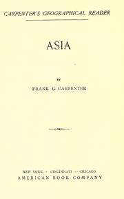 Cover of: Carpenter's new geographical reader by Frank G. Carpenter