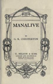 Cover of: Manalive. by Gilbert Keith Chesterton