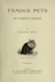 Cover of: Famous pets of famous people by Eleanor Lewis
