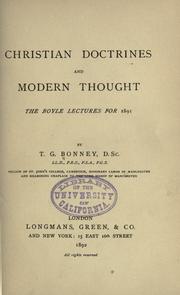 Cover of: Christian doctrines and modern thought