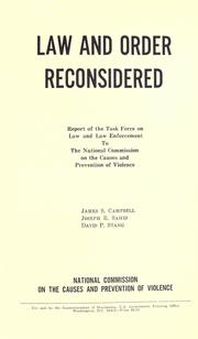 Cover of: Law and order reconsidered by James Sargent Campbell