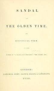 Cover of: Sandal in the olden time, an historical poem.