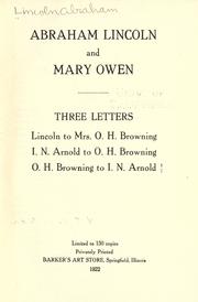 Abraham Lincoln and Mary Owen by Abraham Lincoln