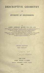 Cover of: Descriptive geometry for students of engineering by Moyer, James Ambrose, Moyer, James Ambrose