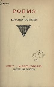 Cover of: Poems. by Dowden, Edward