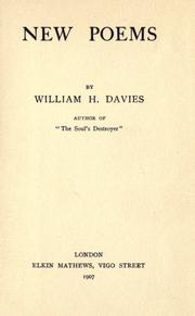 Cover of: New poems by W. H. Davies