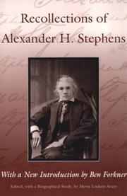 Cover of: Recollections of Alexander H. Stephens by Alexander Hamilton Stephens