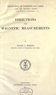 Cover of: Directions for magnetic measurements by U.S. Coast and Geodetic Survey.