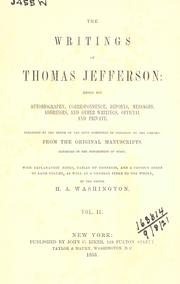 Cover of: Writings by Thomas Jefferson