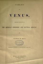 Cover of: Tables of Venus by George William Hill