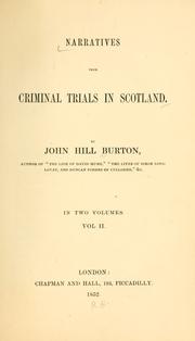 Cover of: Narratives from criminal trials in Scotland. by John Hill Burton