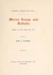 Cover of: Merry songs and ballads: prior to the year A.D. 1800.