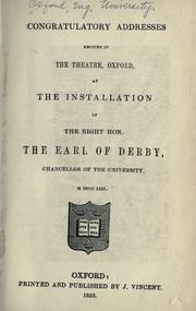 Cover of: Congratulatory addresses recited in the Theatre, Oxford by University of Oxford