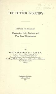 Cover of: The butter industry by Otto Frederick Hunziker