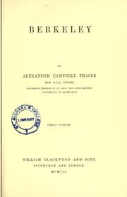 Cover of: Berkeley by Alexander Campbell Fraser