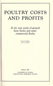 Cover of: Poultry costs and profits: six-year study of general farm flocks and semi-commercial flocks