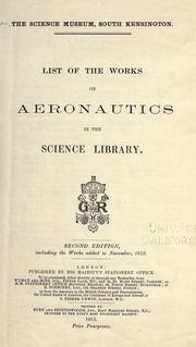 Cover of: List of the works on aeronautics in the Science library.