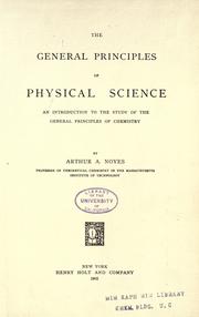 Cover of: The general principle of physical science by Arthur A. Noyes, Arthur A. Noyes