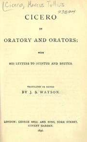 Cover of: Cicero on oratory and orators by Cicero