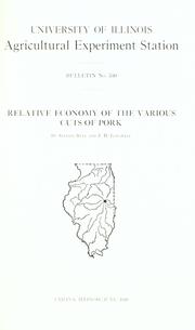 Cover of: Relative economy of the various cuts of pork