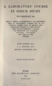 Cover of: A laboratory course in serum study by Hans Zinsser