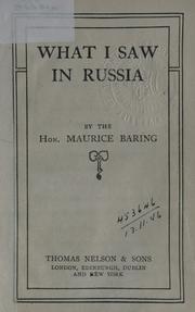Cover of: What I saw in Russia. by Maurice Baring
