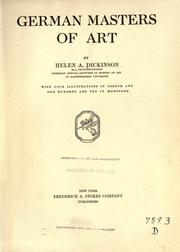 Cover of: German masters of art. by Helen A. Dickinson