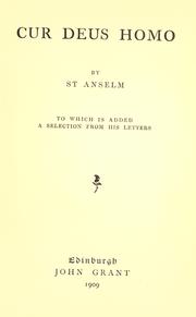 Cover of: Cur Deus homo by Anselm of Canterbury